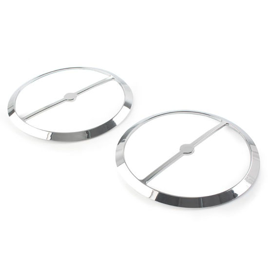 Picture of GZYF Left & Right Motorcycle Speaker Trim Ring Cover, Motorbike Speaker Grill Cover Fit For Harley Electra Glide, Street Glide, Ultra Limited, Tri Glide 2014-2023, Chrome