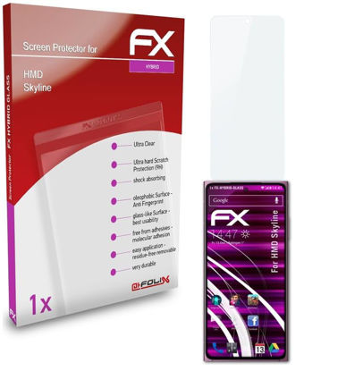 Picture of atFoliX Plastic Glass Protective Film compatible with HMD Skyline Glass Protector, 9H Hybrid-Glass FX Glass Screen Protector of plastic
