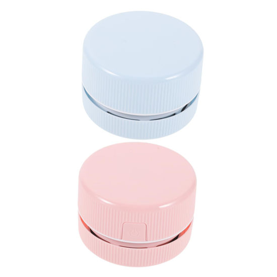 Picture of Uonlytech 2pcs Mini Vacuum Cleaner Handheld Vaccuum Table Vaccum Cleaner Portable USB Vacuum Cleaner USB Desktop Vacuum Cleaner Portable Mini Table Cute Mini Crumb Cleaner Plastic Car Brush