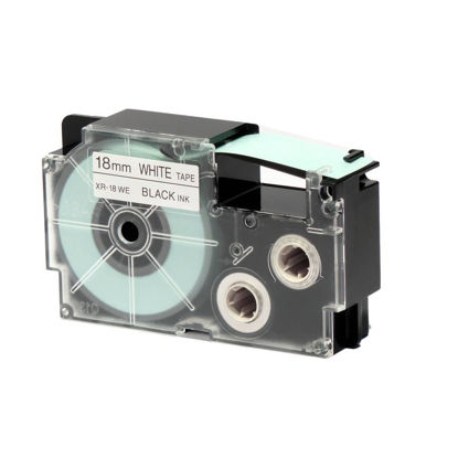 Picture of Casio 18mm Label Printer Cartridge Black Print on White Tape