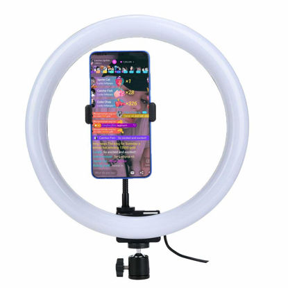 Picture of ciciglow 12 Inch Ring Light 160LED Dimmable Ring Light 3200K-5600K Selfie Ring Light& Cell Phone Holder for Live Stream/Makeup