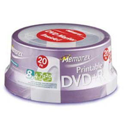 Picture of Memorex DVD+R 20PK Spindle Print 8X (32024723)