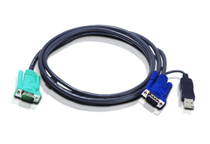 Picture of ATEN USB KVM Cable - SPHD15 to VGA & USB A 2L5202U, 6 Feet