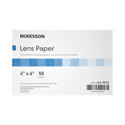 Picture of McKesson Lens Cleaning Paper for Glasses, Eyepieces, Optical Instruments - Thin Lens Paper for Microscopes, Cameras - 4 in x 6 in, 12 Count