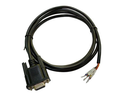 Picture of CompuCablePlusUSA Best Industrial Serial DB9 D-Sub 9 Pin RS232 Cable with Bare Wire - 28 AWG Black PVC Jacket (Female, 10 Feet)