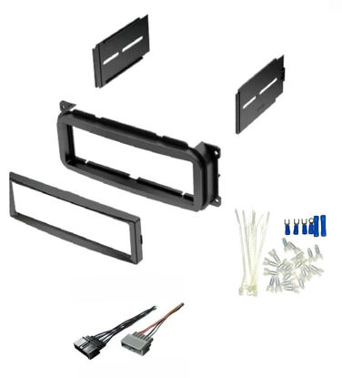 Picture of Single Din Car Stereo Radio Kit, Wire Harness, and Install Parts -Made for Some Chrysler Dodge Jeep: 1999-2001 Grand Cherokee, 2001 PT Cruiser/Sebring/Voyager/Dakota/Durango/Stratus + More
