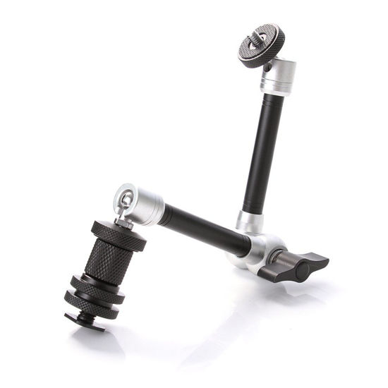 Picture of Fotga 11" 2KG/4.4lb Load Adjustable Friction Articulating Magic Arm Friction Arm for DSLR Camera Monitor LED Light Microphone Camera Cage (Silver&Black, 11")