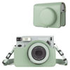 Picture of Rieibi Camera Case Compatible with Instax Wide 400，Carrying Case for Fujifilm Instax Wide 400 Instant Camera，Retro PU Leather Camera Bag，Protective Case With Shoulder Strap - Green