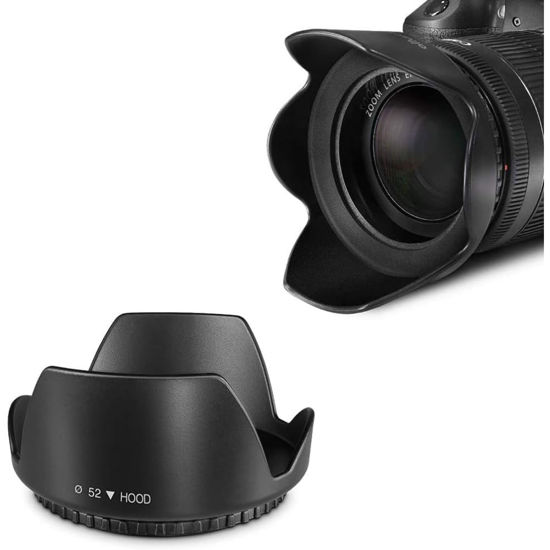 Picture of MOSTOS ; Brings Superior® || 52mm Camera Lens Hood || 52mm Tulip Flower Lens Hood for Nikon D3300 D3200 D3100 D5500 D5300 D5200 D5100 DSLR Cameras with AF-S 800mm f/5.6E FL ED VR
