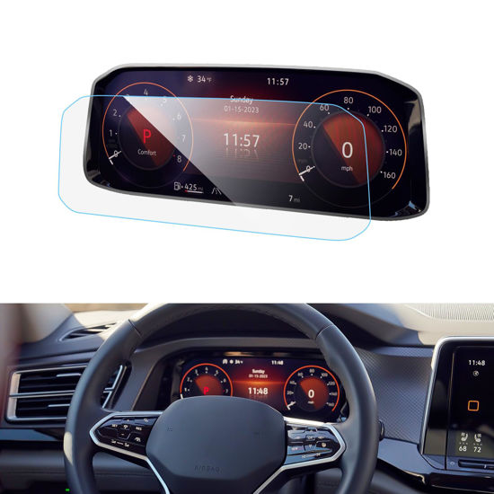 Picture of LUWU for 2024 Volkswagen Atlas Screen Protector 10.2 Inch 2024 Volkswagen Atlas Accessories 2024 VW Atlas SE/SEL Screen Protector Tempered Glass 9H Anti-glare 2024 Atlas Touchscreen Protective Film