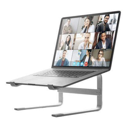 Picture of OFFICE OWL Laptop Desk Stand - Ergonomic, Portable, Aluminum Computer Riser for Desk - Holder Compatible with MacBook, Dell, Lenovo and 10 to 17 Inch Laptops for Office and School or Home