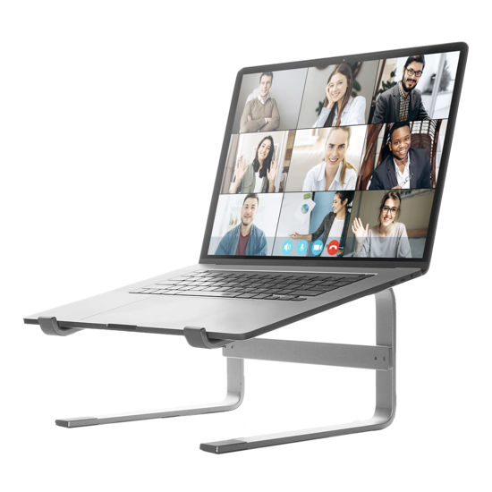Picture of OFFICE OWL Laptop Desk Stand - Ergonomic, Portable, Aluminum Computer Riser for Desk - Holder Compatible with MacBook, Dell, Lenovo and 10 to 17 Inch Laptops for Office and School or Home