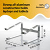 Picture of OFFICE OWL Laptop Desk Stand - Ergonomic, Portable, Aluminum Computer Riser for Desk - Holder Compatible with MacBook, Dell, Lenovo and 10 to 17 Inch Laptops for Office and School or Home