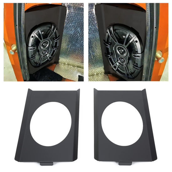 Picture of ECOTRIC Behind Seat Speaker Brackets Compatible with 1973-1987 Chevy/GMC C10 Pickup for 6x9 Speakers Square Body Replacement