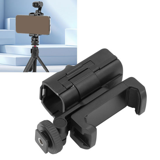 Picture of Asixxsix Phone Holder for Osmo Pocket 3, OSMO Pocket 3 Front Phone Mount Accessories with 1/4” Thread Hole Tripod Expansion Mount Extension Adapter, Phone Turn into Teleprompter