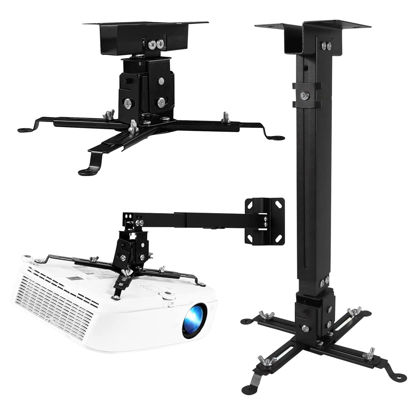 Picture of 5 CORE Projector Ceiling Mount Universal Black Extendable HD Projector Stand Bracket TILT Wall Mount Hanger Supports up to 40 lbs Mounting for Most Projectors Video PS 01 BLK