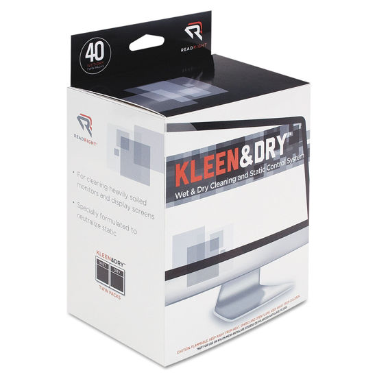 Picture of Read Right RR1305 Two Step Screen Kleen Wet and Dry Cleaning Wipes 5 x 5 40/Box