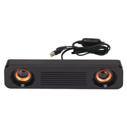 Picture of Estink Wired Desktop Speaker, ABS 60Hz-20kHz 360 Degree HiFi Stereo Subwoofer USB Powered 3.5mm Plug Portable Desktop Long Speaker for Home Audio TV Computer Tablet
