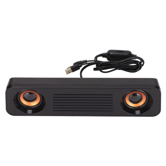 Picture of Estink Wired Desktop Speaker, ABS 60Hz-20kHz 360 Degree HiFi Stereo Subwoofer USB Powered 3.5mm Plug Portable Desktop Long Speaker for Home Audio TV Computer Tablet