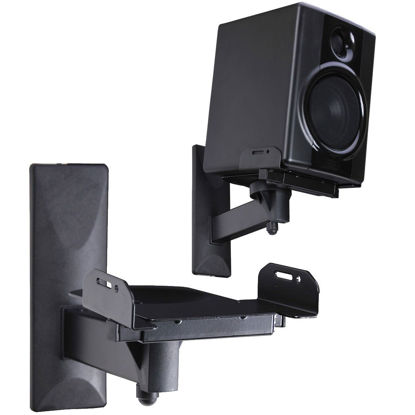 Picture of VideoSecu Side Clamping Bookshelf Speaker Wall Mount - Sturdy Steel Gripping Bracket (one Pair) 3LH