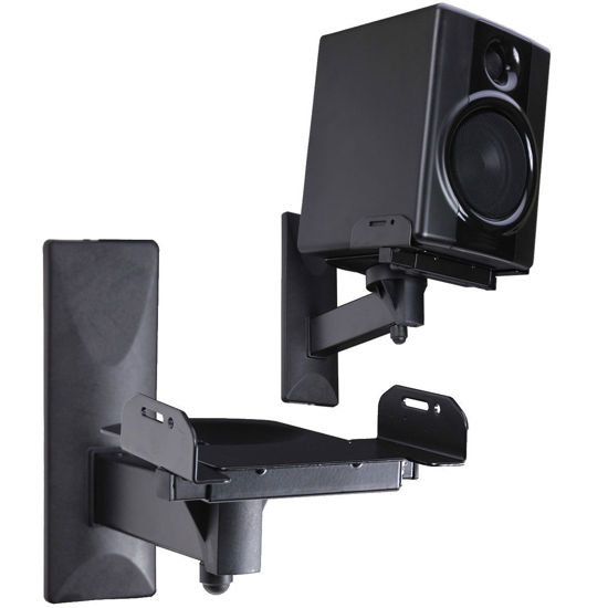 Picture of VideoSecu Side Clamping Bookshelf Speaker Wall Mount - Sturdy Steel Gripping Bracket (one Pair) 3LH