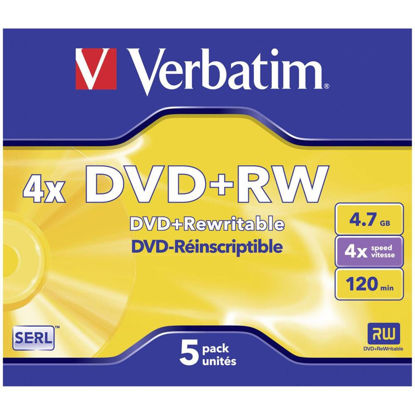 Picture of Verbatim 433229-5 DVD+RWMatt Silver 4*,4,7GB