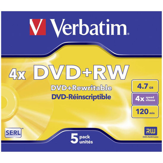 Picture of Verbatim 433229-5 DVD+RWMatt Silver 4*,4,7GB