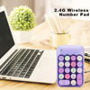 Picture of Ouleevii Wireless Number Keypad 18 Keys, 2.4G Portable Cute Numeric Keyboard with USB Receiver for Laptop, Notebook,PC,Computer (Purple)