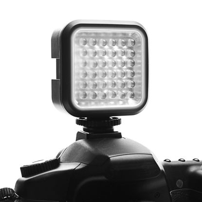 Picture of ENHANCE Rechargeable Video Camera Light Panel with 36 Dimmable LED Bulbs , Built-In Diffuser and Universal Mounting Bracket - Works With Canon , Nikon , Sony , Fujifilm , Pentax and More Cameras