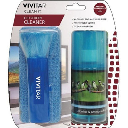 Picture of Vivitar LCD Cleaning Kit with Alcohol Free Cleaning Fluid, Micro Fiber Cloth and Cleaning Brush