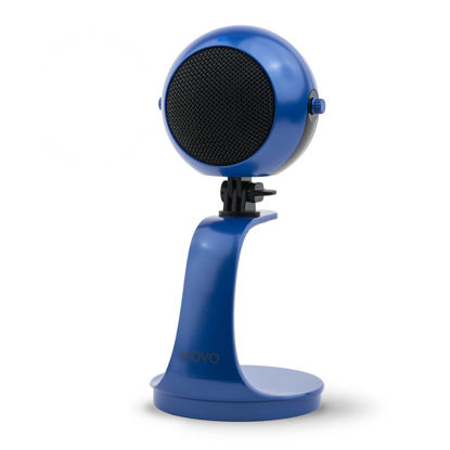 Picture of Movo WebMic USB Microphone with Desktop Stand, Royal Blue, Cardioid Condenser, for PC and Mac, with Mic Gain and Headphone Monitoring