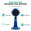 Picture of Movo WebMic USB Microphone with Desktop Stand, Royal Blue, Cardioid Condenser, for PC and Mac, with Mic Gain and Headphone Monitoring