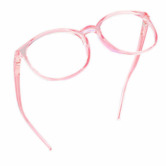 Picture of LifeArt Blue Light Blocking Glasses, Anti Eyestrain, Computer Reading Glasses with Spring Hinge, Gaming Glasses, TV Glasses for Women, Anti Glare (Clear Pink, 1.50 Magnification)