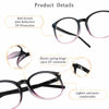 Picture of LifeArt Blue Light Blocking Glasses, Anti Eyestrain, Computer Reading Glasses with Spring Hinge, Gaming Glasses, TV Glasses for Women Men, Anti Glare (Black Purple, 1.00 Magnification)