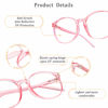 Picture of LifeArt Blue Light Blocking Glasses, Anti Eyestrain, Computer Reading Glasses with Spring Hinge, Gaming Glasses, TV Glasses for Women, Anti Glare (Clear Pink, 1.25 Magnification)