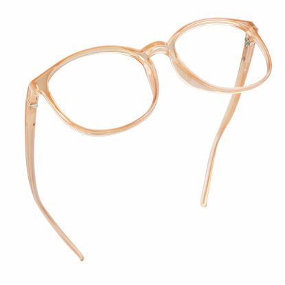 Picture of LifeArt Blue Light Blocking Glasses, Anti Eyestrain, Computer Reading Glasses with Spring Hinge, Gaming Glasses, TV Glasses for Women Men, Anti Glare (Champagne, No Magnification)