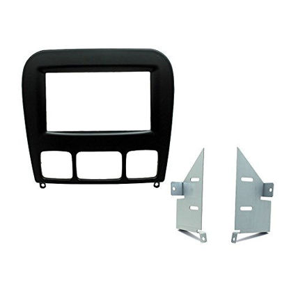Picture of Scosche MZ2354DDB Compatible with 1998-05 Mercedes Benz S Class ISO Double DIN Dash Kit; Soft Touch Black