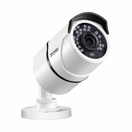 Picture of ZOSI 1/3" CCTV Bullet Security Camera 1000TVL High Resolution Day Night Vision Weatherproof Surveillance Cameras- 36PCS Infrared LEDs, 100ft(30m) IR Distance, Aluminum Metal Housing white