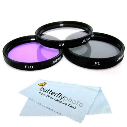 Picture of 58mm Multi-Coated 3 Piece Filter Kit (UV-CPL-FLD) for Canon EOS Rebel T5i, SL1, T4i, T3i, T3, T2i, 60D, 70D, 5D Mark III DSLR Cameras Which Use (18-55mm, 75-300mm, 50mm 1.4, 55-200, 55-250mm) Lenses