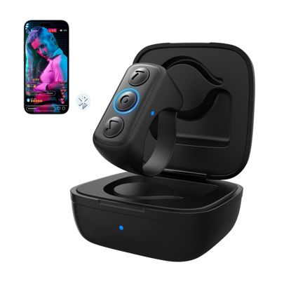 Picture of Remote Scrolling Ring for TikTok & Kindle App, Page Turner for Ebook Reading, Bluetooth Camera Shutter Video Recording Control for iPad iPhone iOS Android - Black (Not for Kindle Devices)