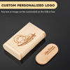 Picture of Custom Wedding USB 3.0 Flash Drive with Exquisite Box, 32GB Wooden High-Speed USB Thumb Drive for Storing Photo/Video/Music Used in Photography/Corporate Giveaways - Customize Personalized Text & Logo