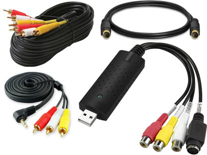 Picture of Tech Collector AV to USB Adapter for VHS to DVD, VCR to Digital Converter Bundle w/AV Cables
