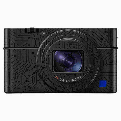 Picture of Kiorafoto Anti-Scratch Camera Body Cover Sticker Protector for Sony RX100 Mark VII RX100M7 Only, Camera Protection Decorative Stickers, Anti-Slide Grip Holder Skin Guard Shield - Circuit Board Black