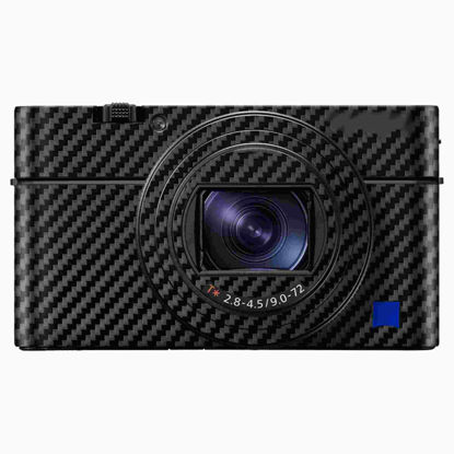 Picture of Kiorafoto Anti-Scratch Camera Body Cover Sticker Protector for Sony RX100 Mark VII RX100M7 Only, Camera Protection Decorative Stickers, Anti-Slide Grip Holder Skin Guard Shield - Carbon Fiber Black