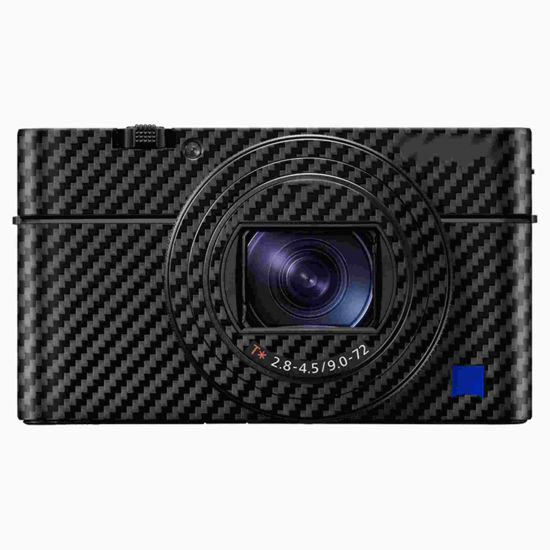 Picture of Kiorafoto Anti-Scratch Camera Body Cover Sticker Protector for Sony RX100 Mark VII RX100M7 Only, Camera Protection Decorative Stickers, Anti-Slide Grip Holder Skin Guard Shield - Carbon Fiber Black