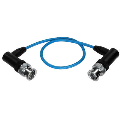 Picture of KONDOR BLUE 12G SDI Shielded Right Angle Slim Flexible Video Cable for 4K 60p Cameras, Monitors, and Transmitters | Compatible with RED Komodo, V-Raptor, URSA 12K and More (12 Inch)