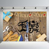 Picture of MEHOFOND 7x5ft Happy Father's Day Backdrop Rustic Wooden Floor Photography Background Tools and Ties Fathers Day Family Propm Bunting Flag for Decoration Banner