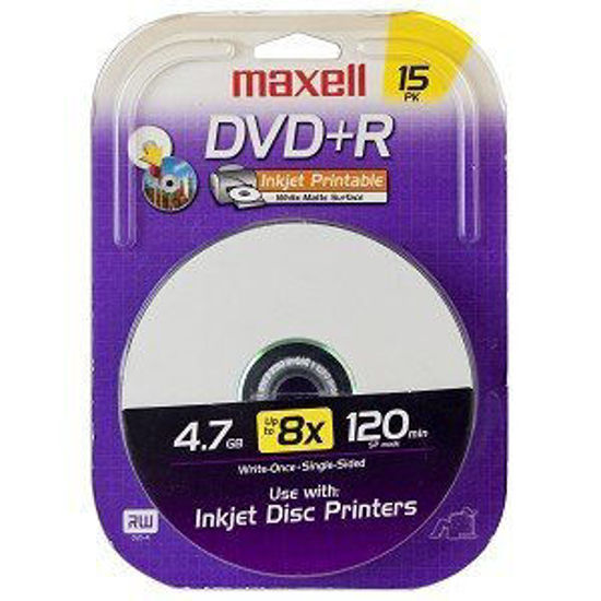 GetUSCart- Maxell 8X 4.7GB 120-Minute DVD+R Inkjet Printable Media 15-Pack