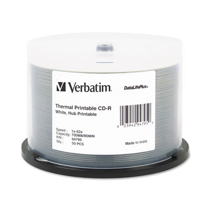 Picture of Verbatim 94755 Cd-R Discs 700Mb/80Min 52X Spindle White 50/Pack (Ver94755)