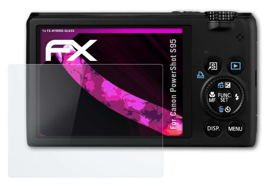 Picture of atFoliX Plastic Glass Protective Film compatible with Canon PowerShot S95 Glass Protector, 9H Hybrid-Glass FX Glass Screen Protector of plastic